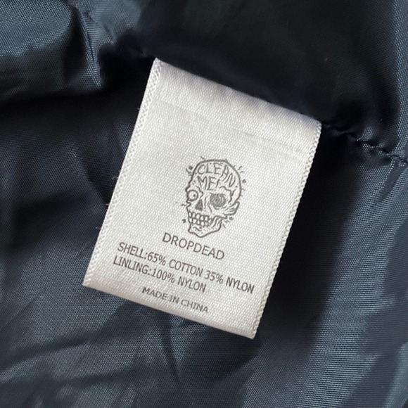 DROP DEAD Clothing XL Alaska Jacket Colorblock Hooded Full Zip, creme/navy parka - Picture 4 of 6